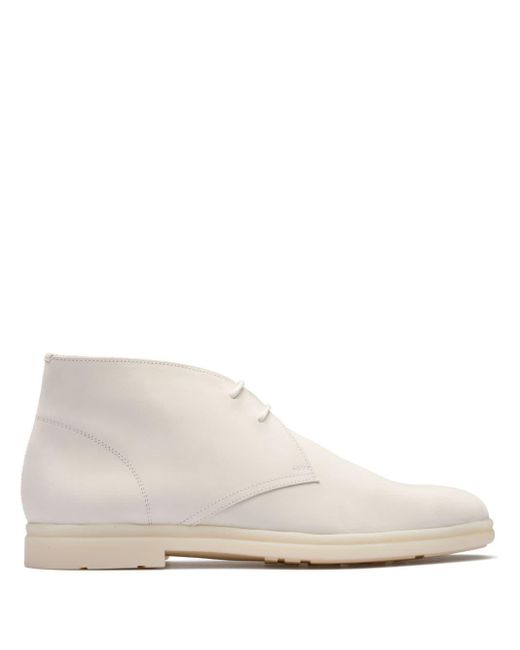 Church's White Lewes Lace-up Nubuck-leather Boots for men
