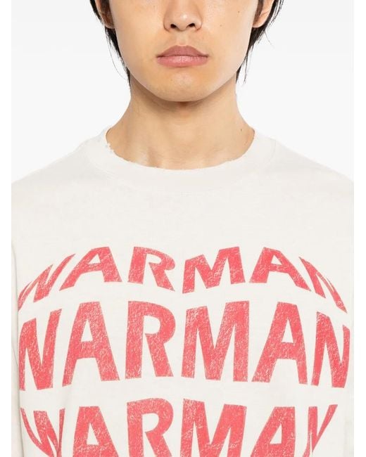 WARMAN Pink Printed T-Shirt for men