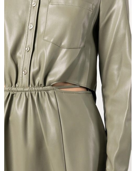 Jonathan Simkhai Gray Faux-Leather Cut-Out Dress
