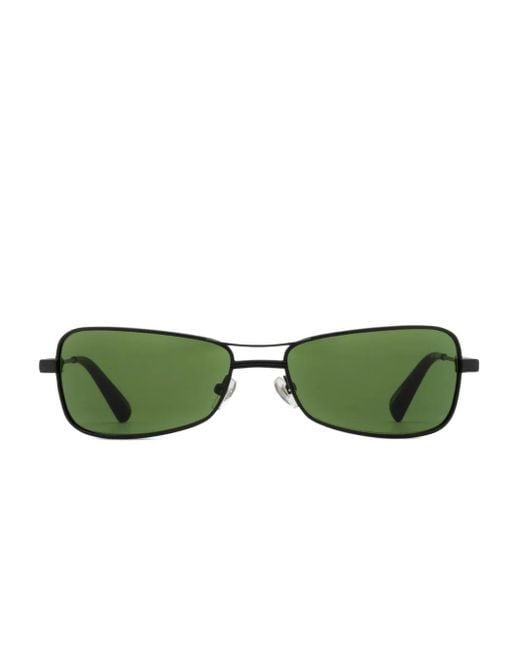 Rectangle-Frame Sunglasses di Jacquemus in Green