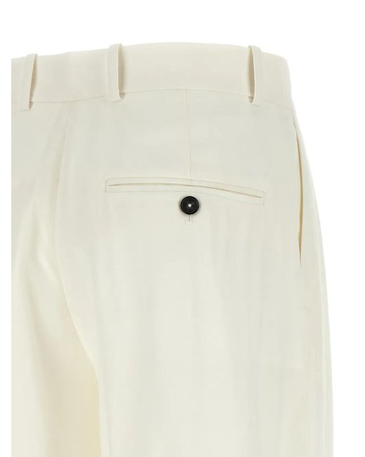 Totême White Pleat-Detail Tailored Shorts