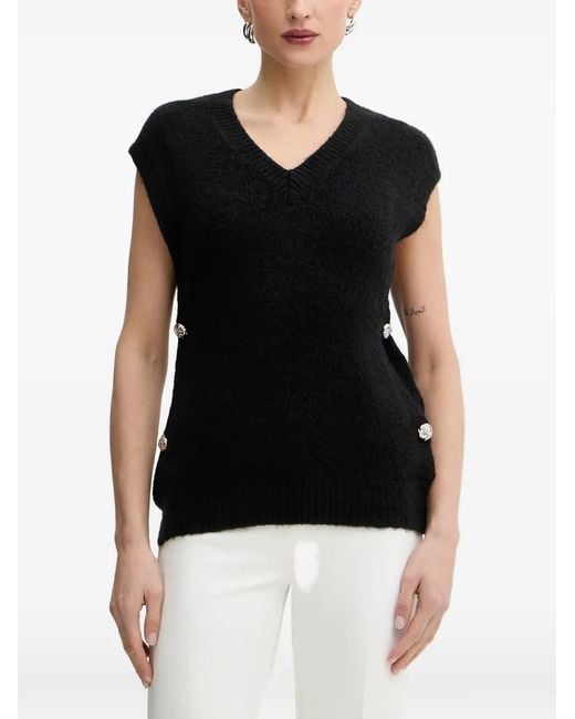 Chaleco Con Cuello En V Morgan de color Black