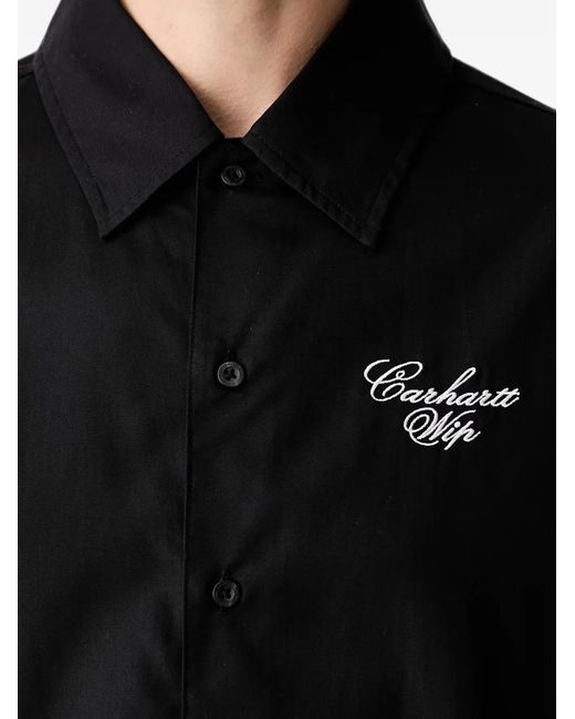 Carhartt Black Logo-Embroidered Short-Sleeve Shirt