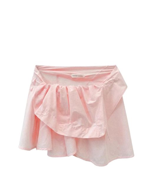 August Barron Pink Checked Ruffled Skirt