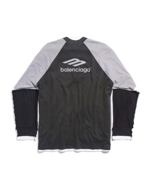 Balenciaga Black 3b Sports Icon Layered Sweatshirt for men