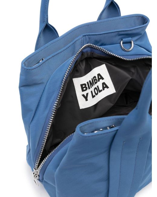 Bimba y Lola logo-lettering tote bag, Blue