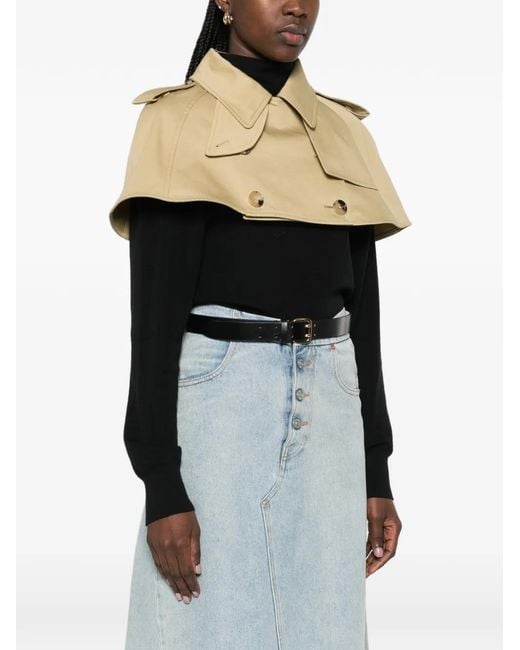 Burberry Natural Collared Buttoned Cropped Jacket