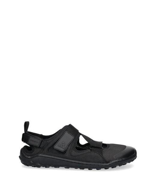 Vivobarefoot Black Touch-Strap Mesh Sandals for men