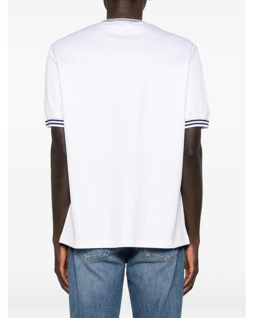 Brunello Cucinelli White Crew-Neck Logo T-Shirt for men