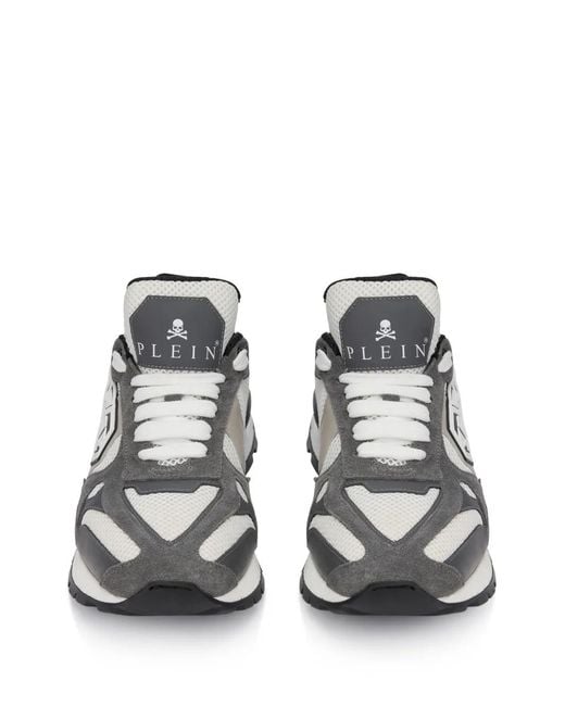 Philipp Plein White Logo Patch Runner Sneakers for men