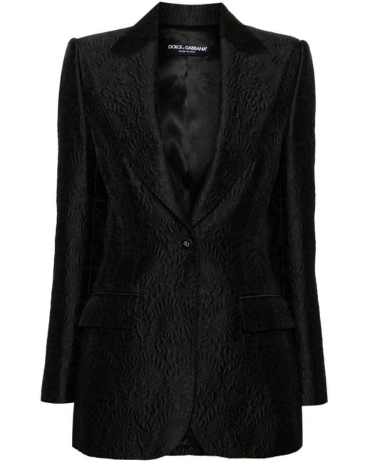Dolce & Gabbana Blazer Met Enkele Rij Knopen in het Black