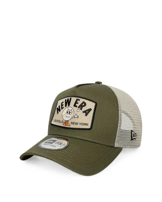 KTZ Green Summer Patch 9Forty A-Frame Logo-Patch Mesh-Panel Trucker Hat for men