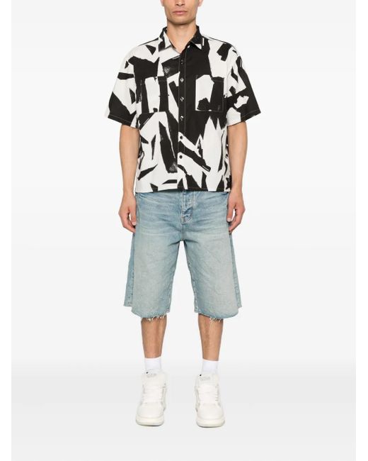 Neighborhood Black Abstract-Print Shirt for men