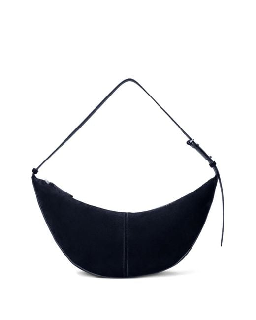 Proenza Schouler Blue Slide Crescent-Shaped Suede Shoulder Bag