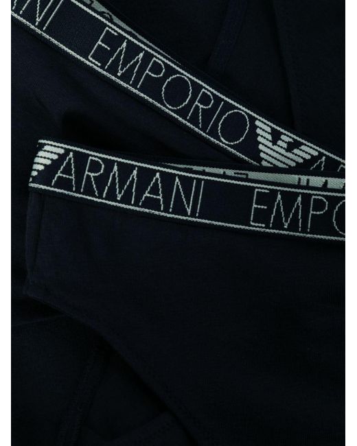 Emporio Armani Twee Slips Met Logoband in het Black