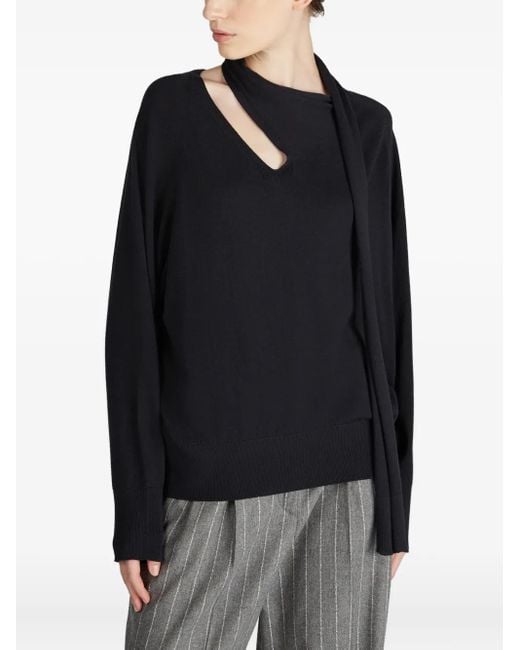 Zanone Blue Scarf Sweater