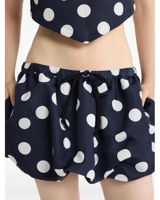 Patou Blue Puffy Faille Mini Skirt