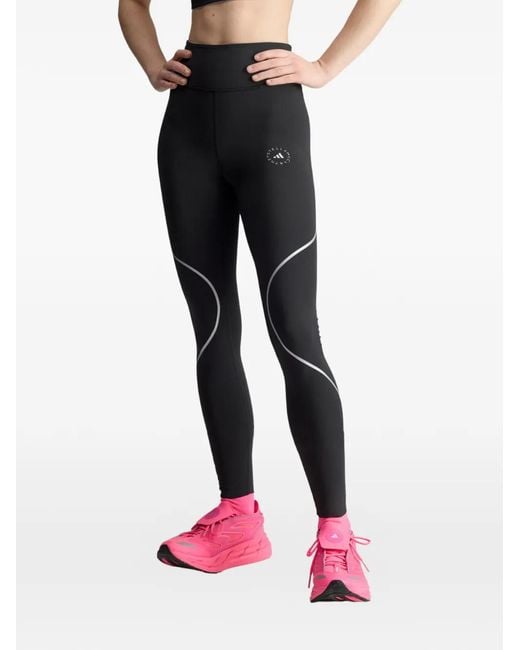 Adidas By Stella McCartney Black Reflective-Detail Trousers