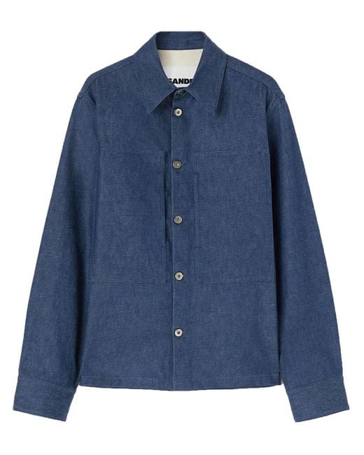 メンズ Jil Sander デニム オーバーシャツ Blue