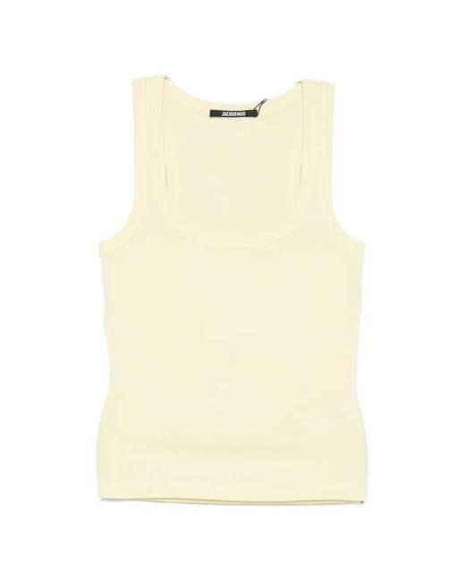 Jacquemus Natural Ribbed-Knit Logo-Patch Vest