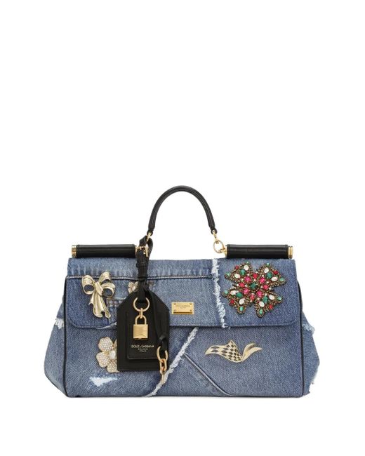 Dolce & Gabbana My Sicily Denim Handbag Blue