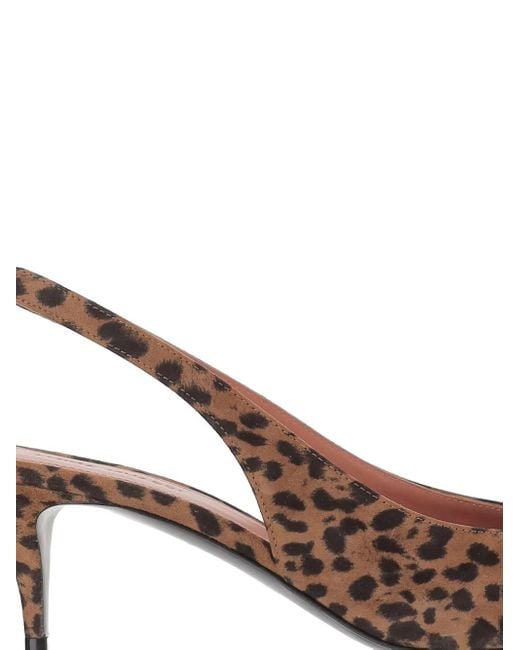 AMINA MUADDI Brown 55Mm Anok Animal-Print Slingback Pumps
