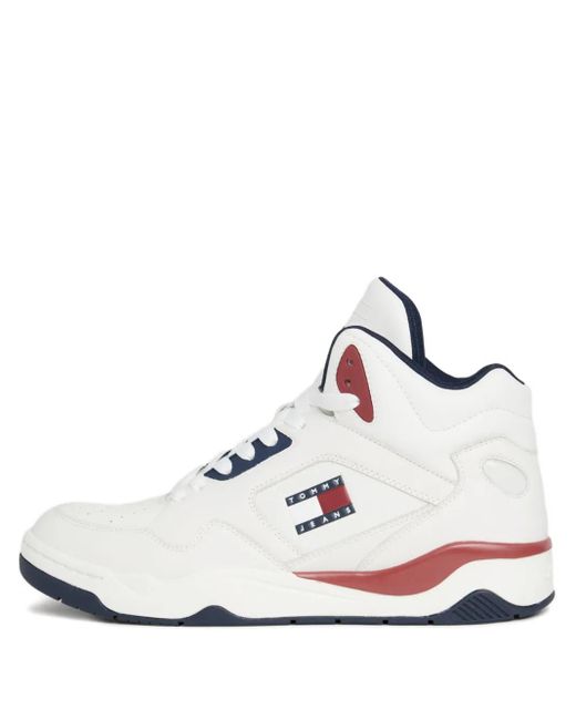Tommy Hilfiger White Logo-Print Sneakers for men