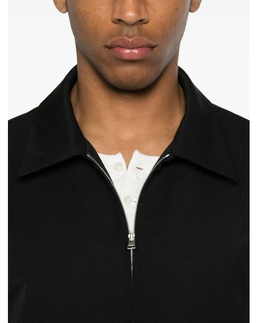 Sandro Black Wing-Collar Zip-Up Jacket for men