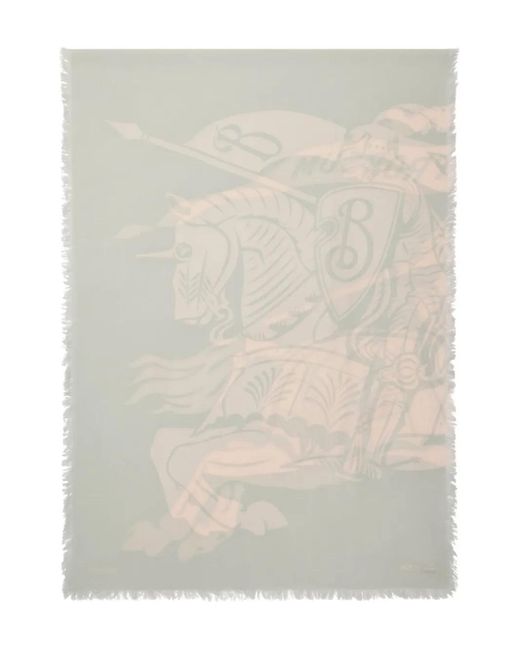 Burberry Natural Wide Knight Wool Scarf