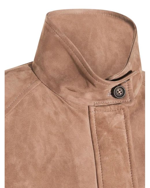 Brunello Cucinelli Suède Bomberjack in het Brown