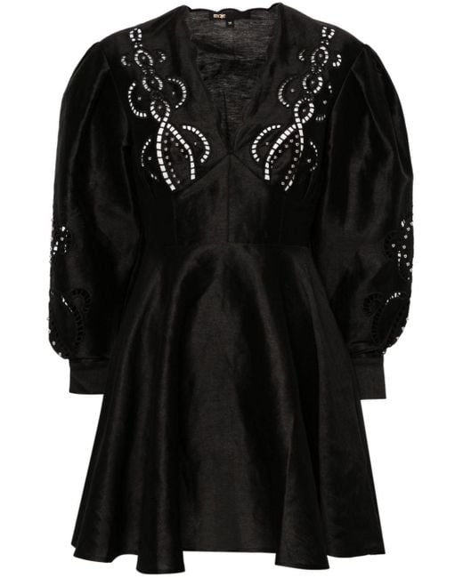 Maje Black Kleid mit Lochstickerei