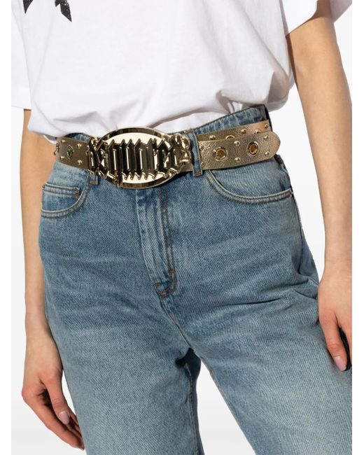 Cintura Con Placca Logo di DSquared² in Natural