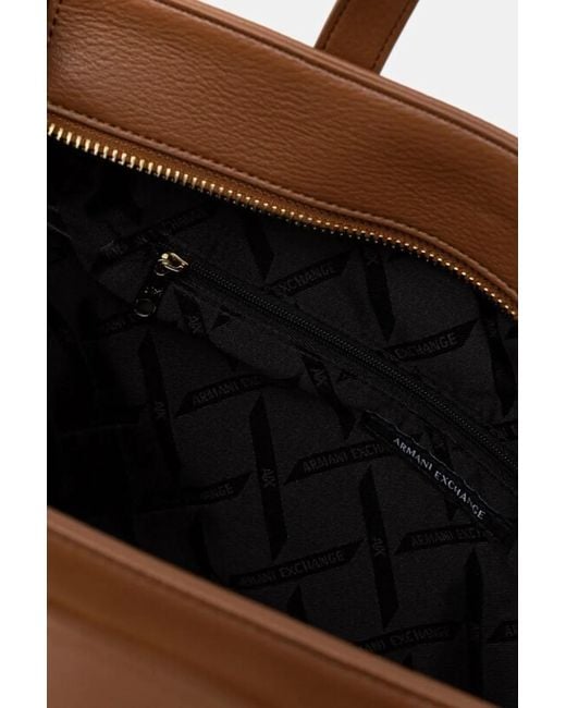 ARMANI EXCHANGE Brown Logo Satchel