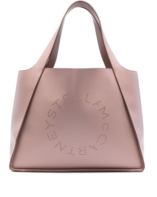 Stella McCartney Pink Logo Studded Alter Mat Handtasche