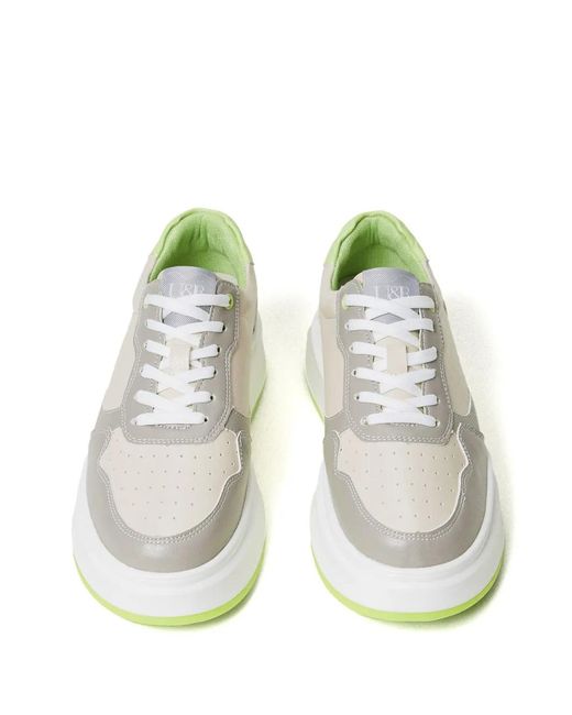 Twinset White Colour-Block Faux Leather Trainers