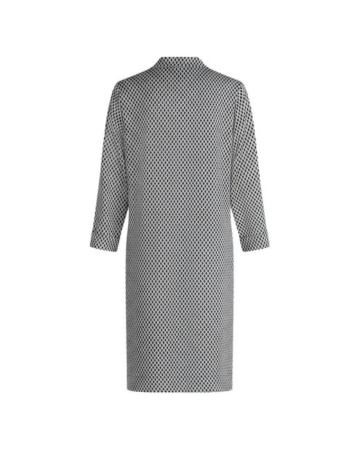 Betty Barclay Gray Geometric-Print Three-Quarter-Sleeve Mini Dress