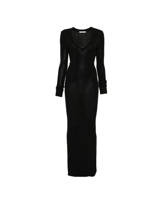 Entire studios Black V-Neck Long-Sleeve Dress