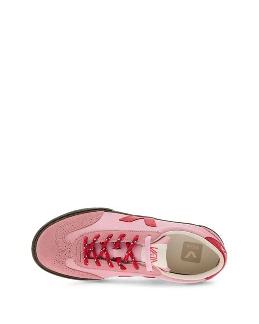 Veja Pink Volley Guimauve Pekin Eagle V-Logo Suede-Panel Sneakers