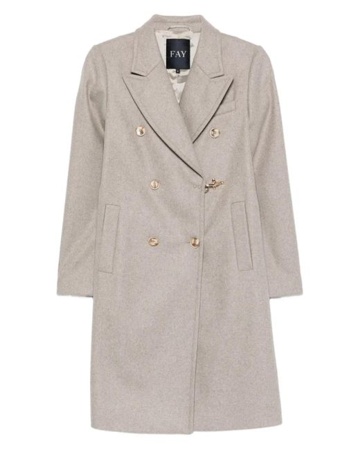 Fay Gray Double-Breasted Clasp Coat