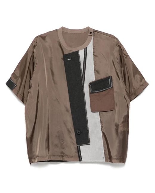 メンズ Kolor パネル Tシャツ Brown