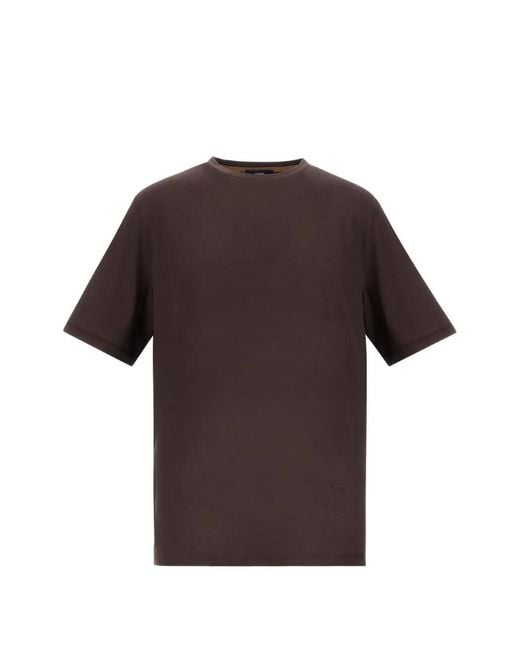 Herno Brown Wool Jersey T-Shirt for men