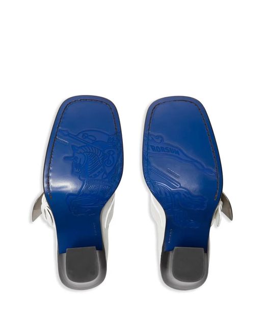 Burberry White London Shield High-Heel Pumps