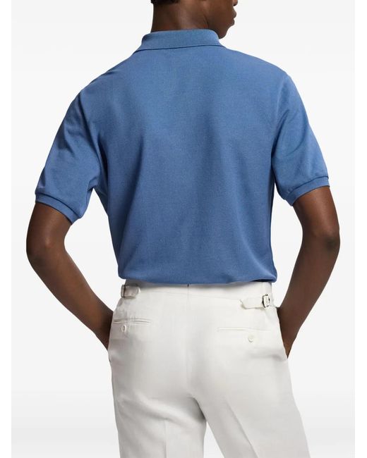 Ralph Lauren Blue Cotton Polo Shirt for men