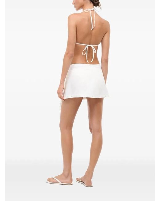 Staud White Zandra Mini Skirt