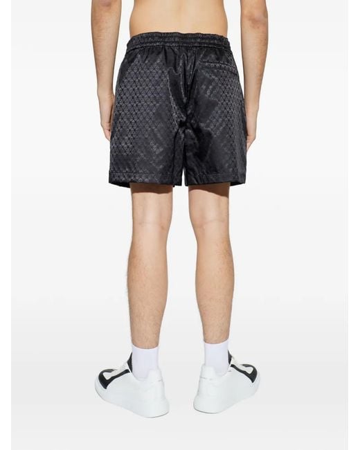 McQueen Black Skull-Patterned Shorts for men