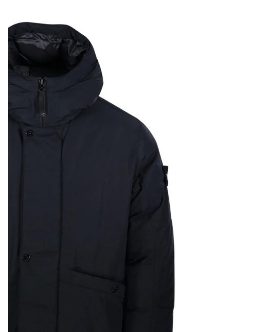 Stone Island Gewatteerde Jas Met Capuchon in het Blue voor heren