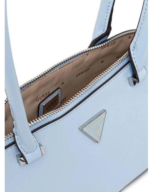 Guess Blue Arnela Logo-Plaque Tote Bag