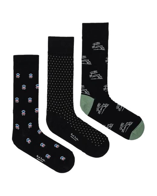 Lot De Trois Paires De Chaussettes À Motif Paul Smith pour homme en coloris Black