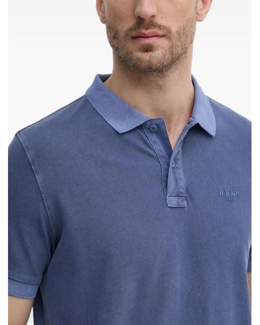 Joop! Blue Ambrosian Logo-Embroidered Polo Shirt for men