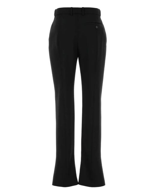 McQueen Black Wool Flared Trousers